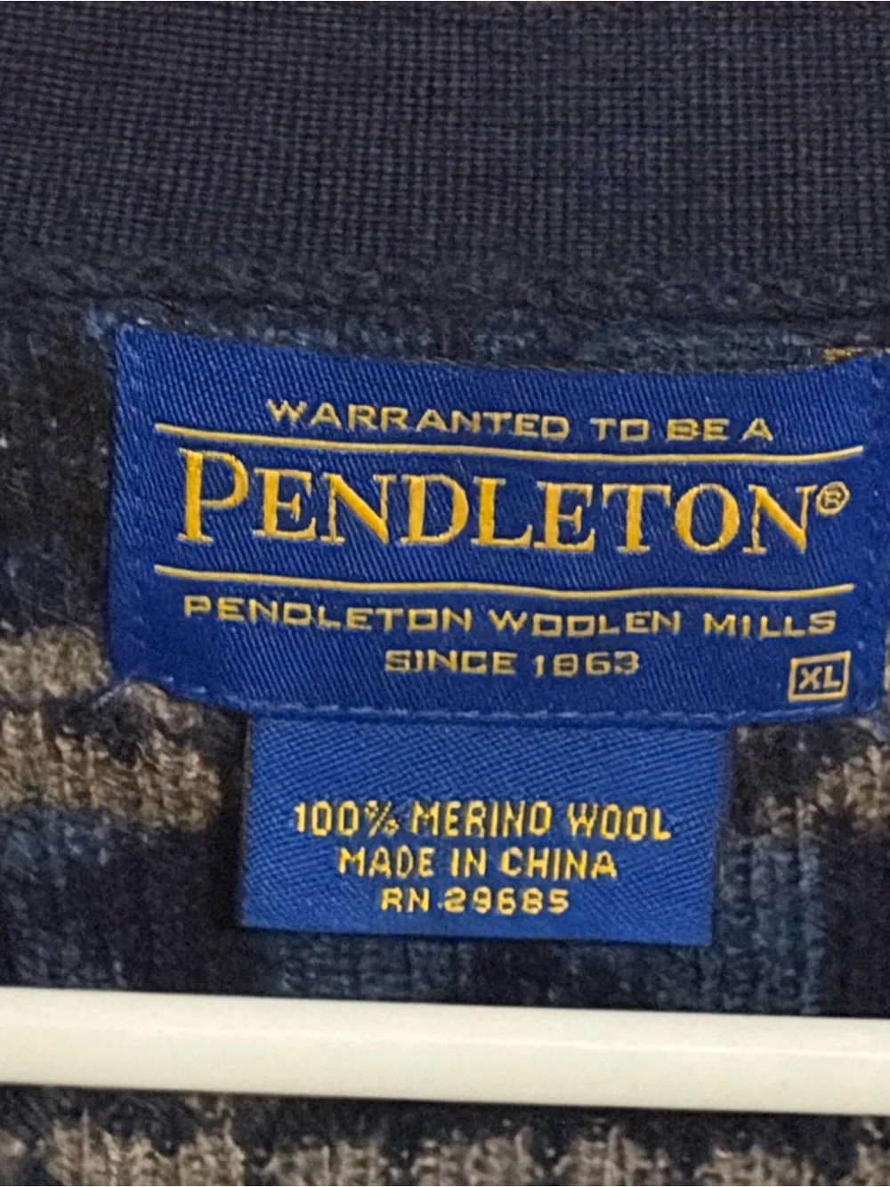 Pendleton Blue Patterned Women's Wool Cardigan